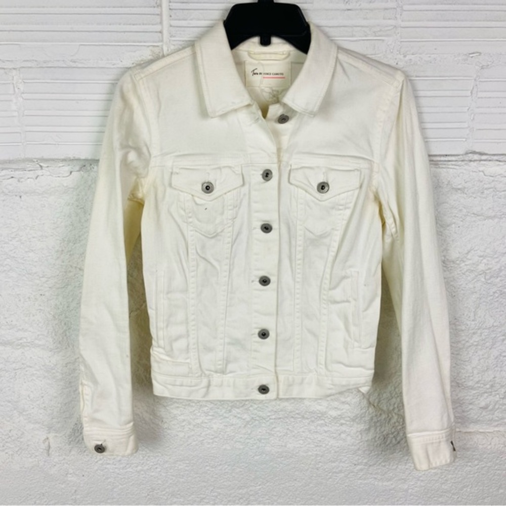 Vince Camuto white cotton stretch denim Jean Jacket size XS
